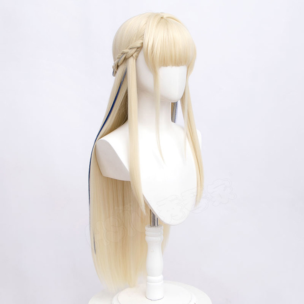 Blue Archive Asuma Toki Cosplay Wig 90cm Long Beige Blue Mixed Cosplay Anime Wigs 