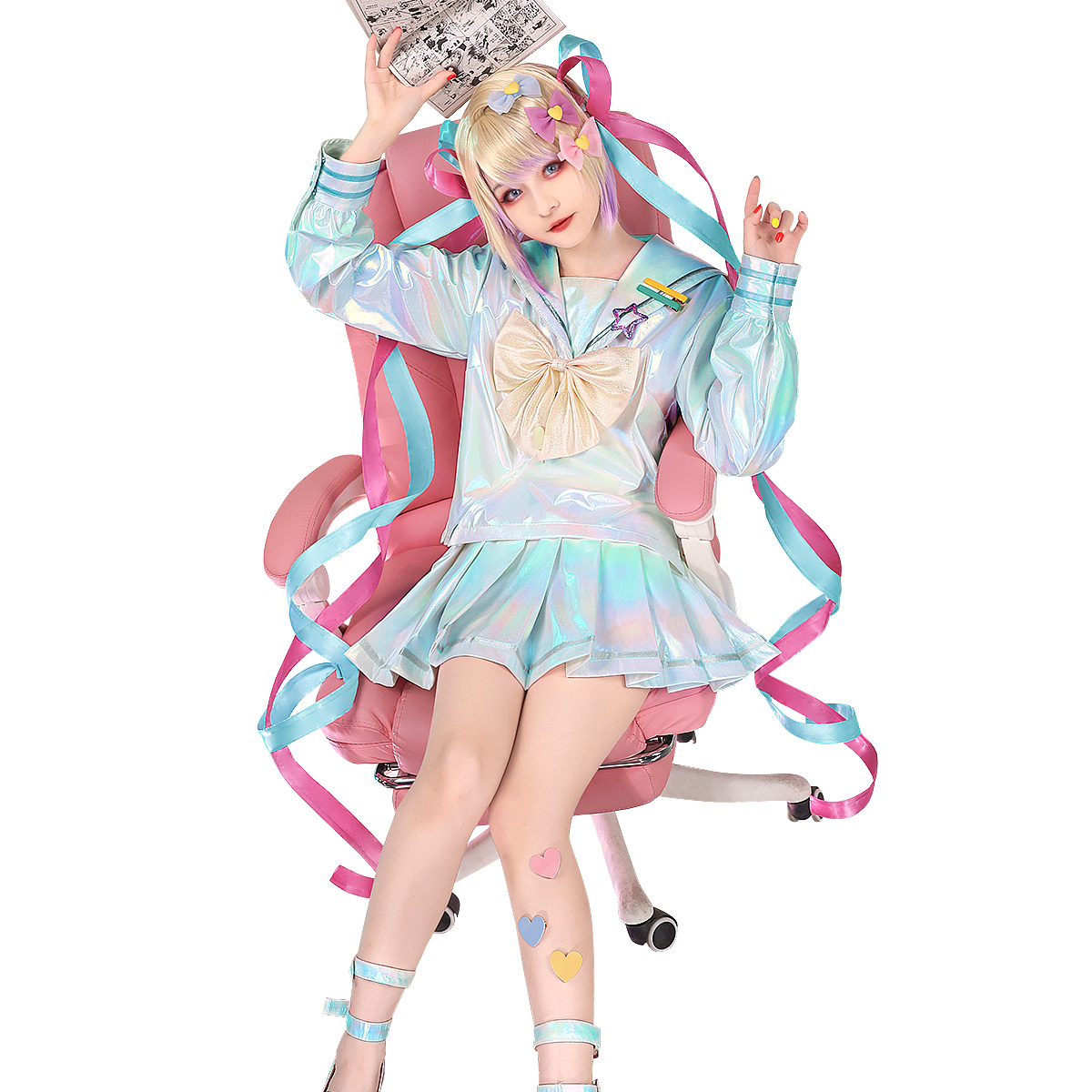 Needy Streamer Overload Needy Girl Overdose Angel-chan Riband  Cosplay Costume Dress