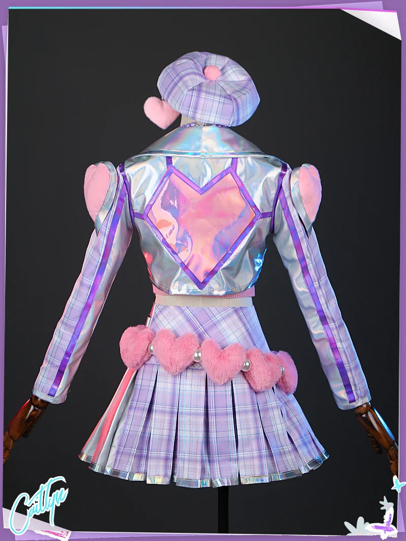 Game League of Legends Caitlyn Cosplay Cosutme Women Purple Lovely Uniform