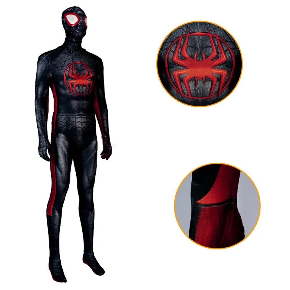 Spider Man Miles Cosplay Costume Superhero Men's JumpsuitKids Adult X-mas Gifts—Marvel Movies