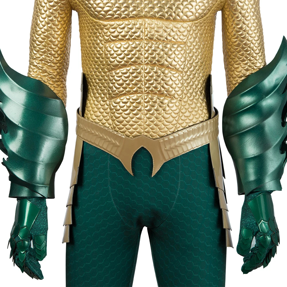 DC Movie Aquaman Arthur Curry Battle Suit Halloween Cosplay Costume Full Set