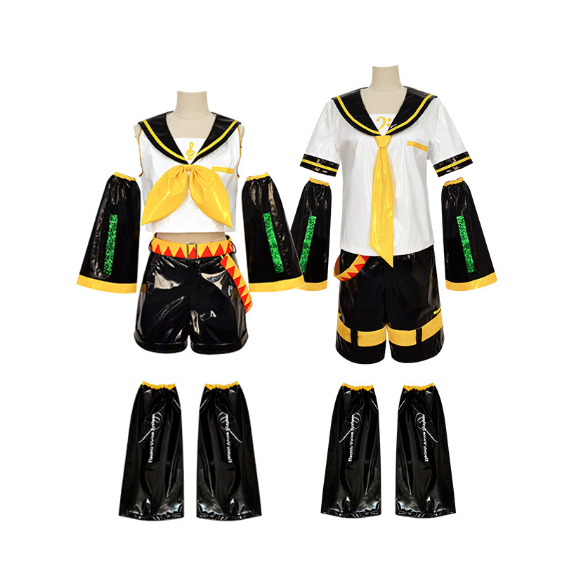 Kagamine Len Cosplay with Ears Collab Series Cosplay Top Shorts Idol Costumes Wig Cosplay Outfit