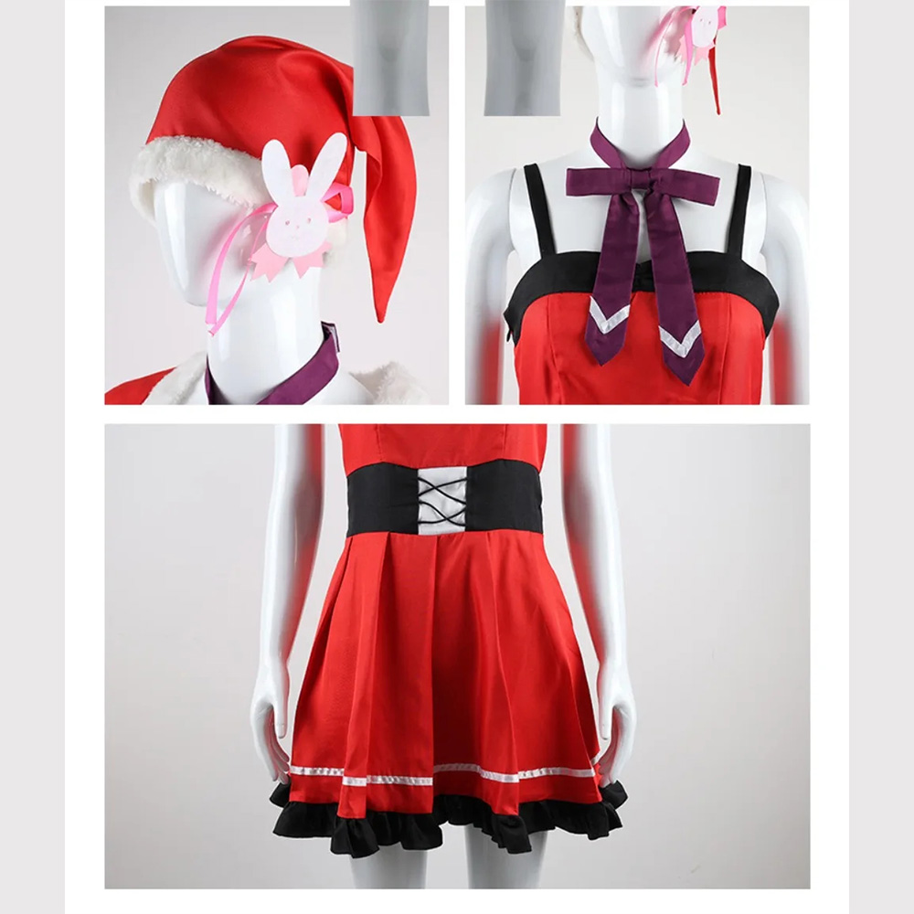 OSHI NO KO Hoshino Ai Christmas Cosplay Costume Red Dress