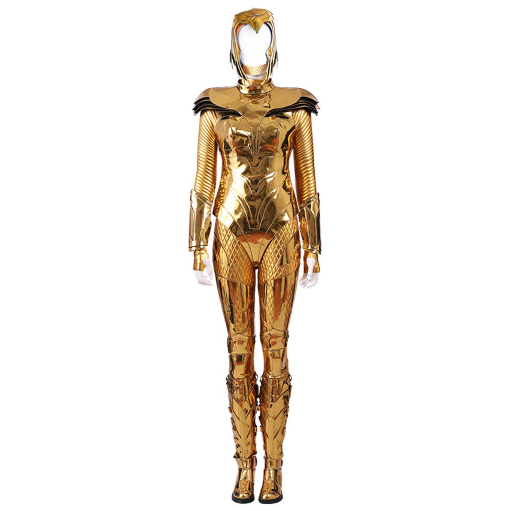 Wonder Woman Diana Prince Gold Cosplay Costume Outfit Women Bodysuit Shoes Set DC Movie