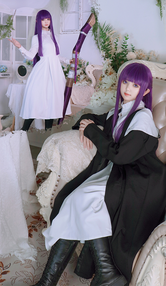 Anime Frieren: Beyond Journey's End Fren Purple Cosplay Wig
