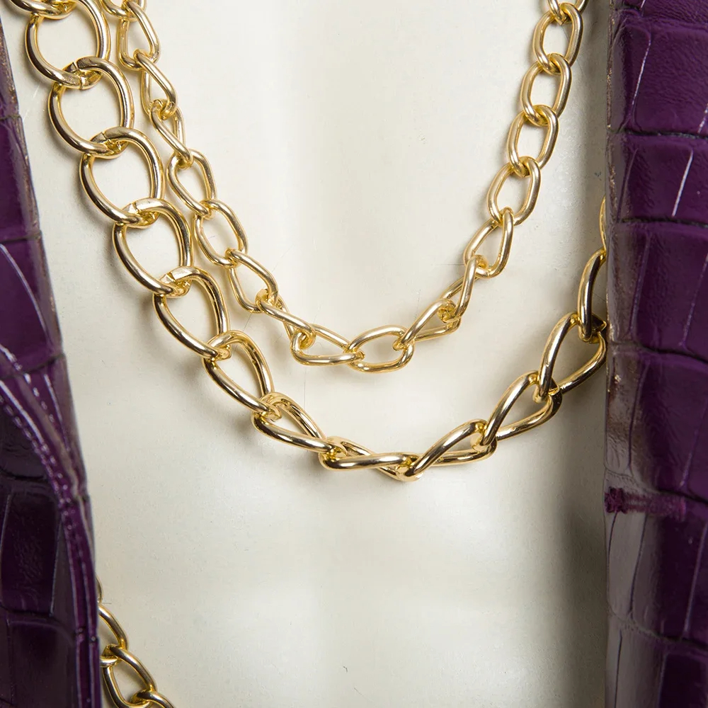 Movie Gotham City The Joker Cosplay Costume Halloween Carnival The Clown Outfit With Purple Jacket Men Suit With Golden Necklace-DC