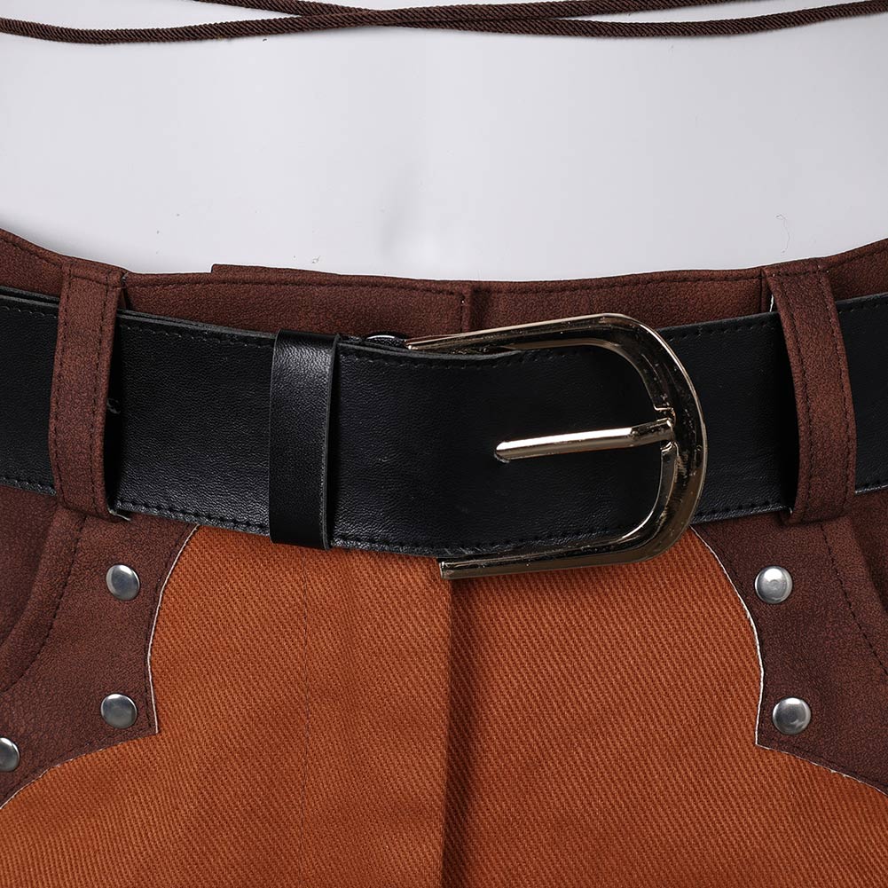 Game Final Fantasy VII Tifa Lockhart Women Brown Suit Cosplay Costume