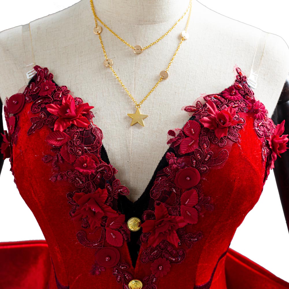 Final Fantasy VII 7 Aerith Red Dress Cosplay Costume