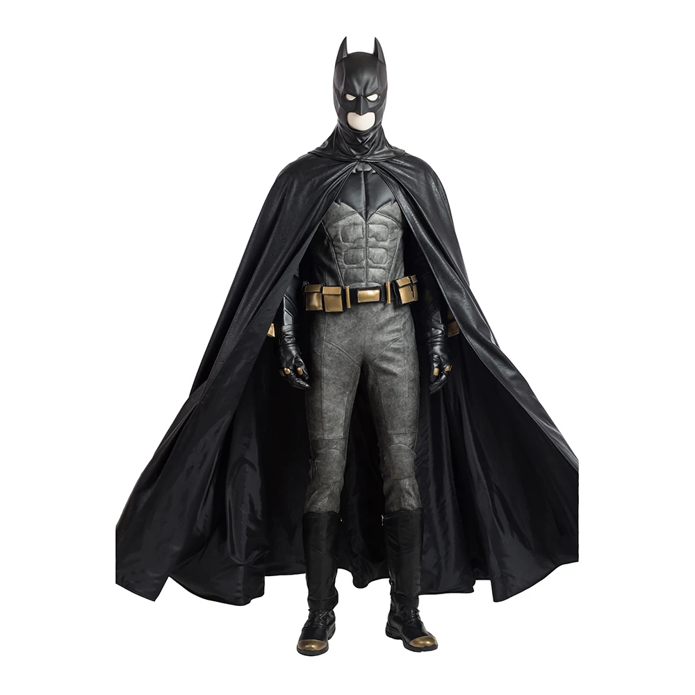 DC Movie Gotham Knights Cosplay Superhero Bruce Wayne Costume Halloween Carnival Classic Battle Outfit With Big Cloak For Adult Men