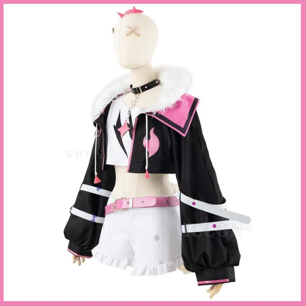 Anime Virtual YouTuber Mococo Abyssgard Cosplay Costume Wig Jacket Complete Woman Sexy Carnival Suit