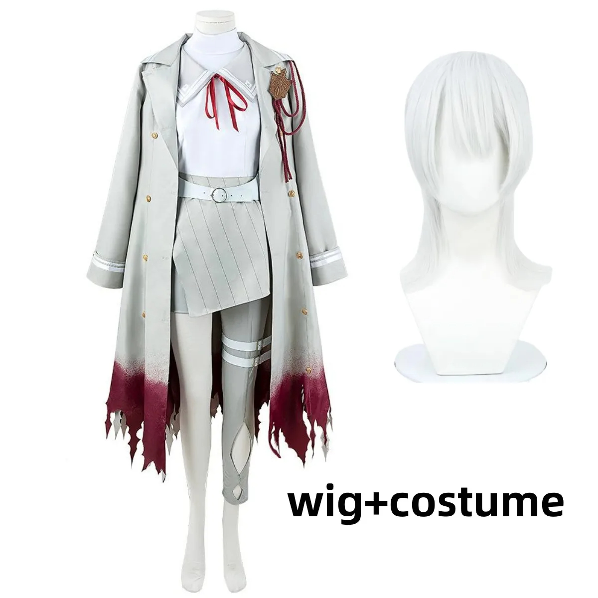 Anime Virtual YouTuber Genzuki Tojiro Carnival Disguise Windbreaker Cosplay Costume Wig Uniform Set 