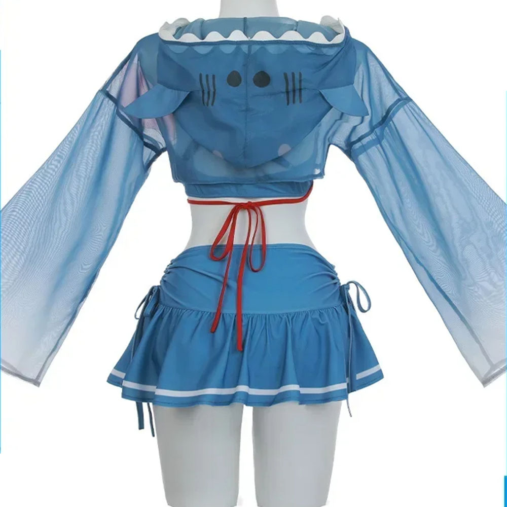 VTuber Hololive Gawr Gura Girls Women Swimsuit Anime Halloween Party Costumes  Beach Swimsuit 