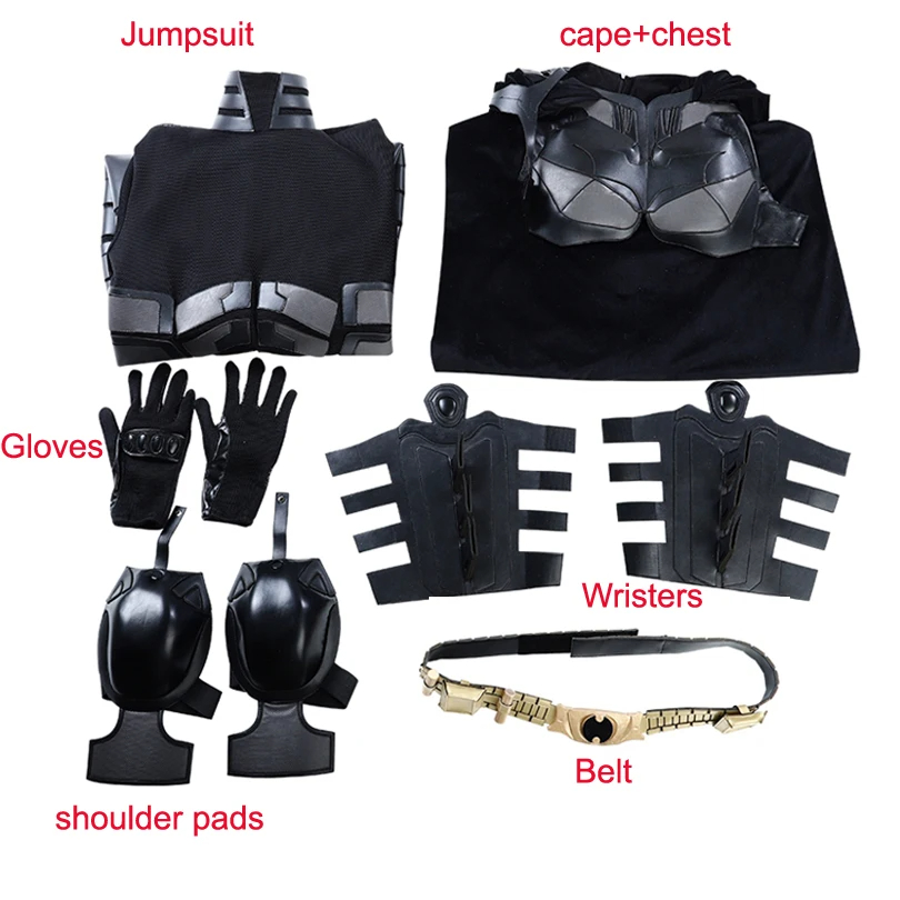 DC Movie Dark Black Knight Bat Hero Cloak Mask Bruce Wayne Cosplay Costume Clown Prank Carnival Outfits for Halloween