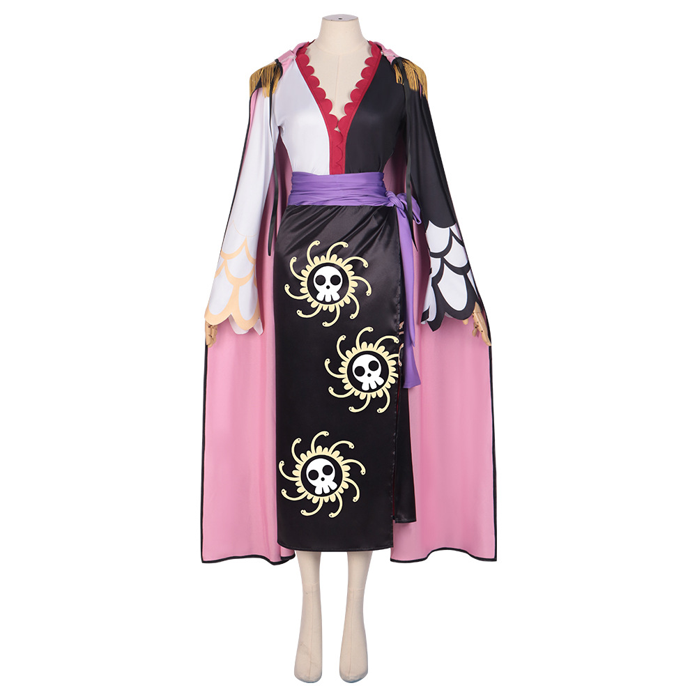 Anime One Piece Queen Boa Hancock Cosplay Costume purple red black anime cheongsam full set of women's clothing