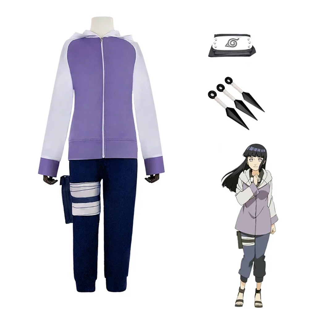 Anime Naruto Cosplay Hyuga Hinata Cosplay Costumes Jacket Pants Wig Halloween Party For Cos