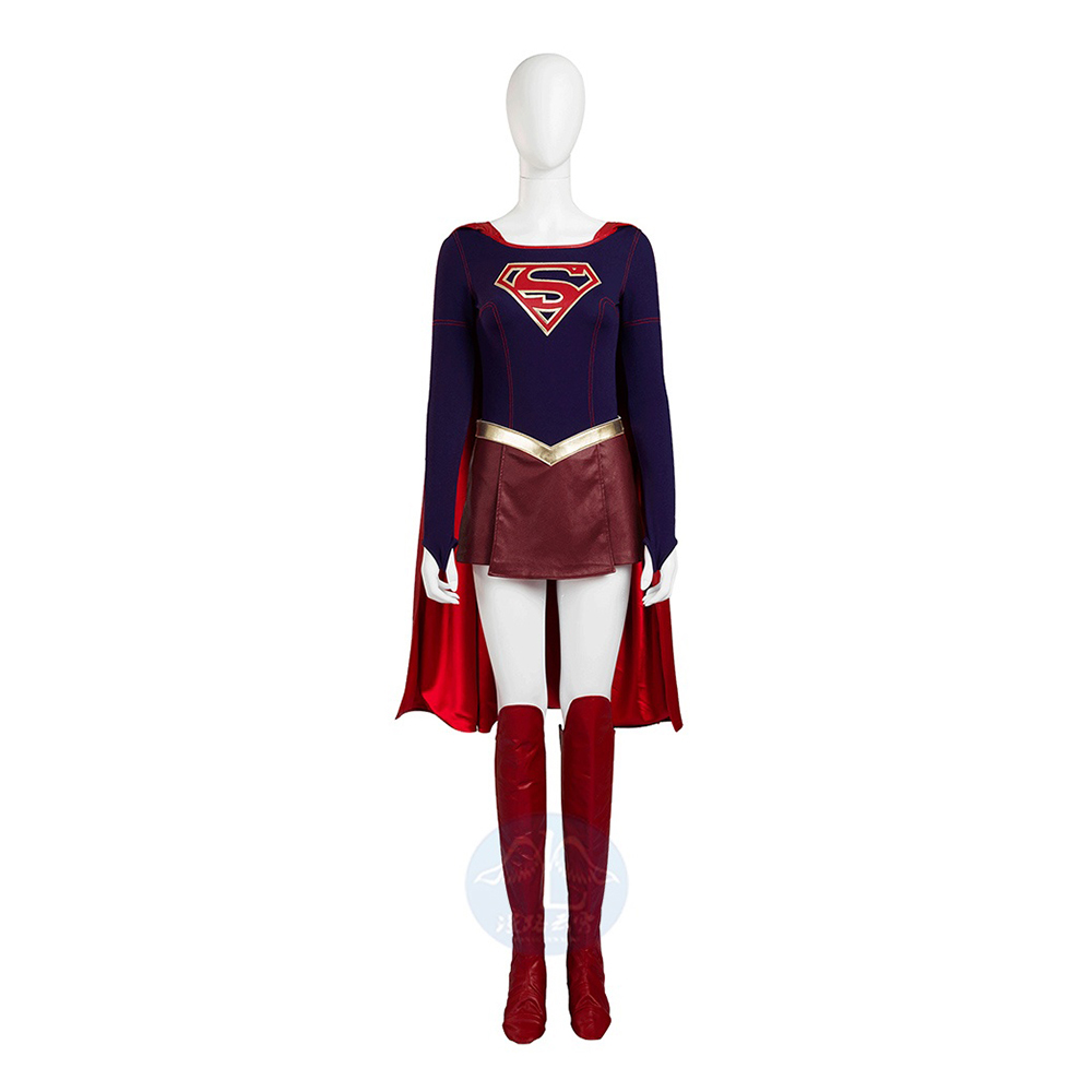 Kara Danvers Supergirl cosplay costume  adult women Halloween costumes leather suit Supergirl sexy jumpsuit  Movie Type-DC
