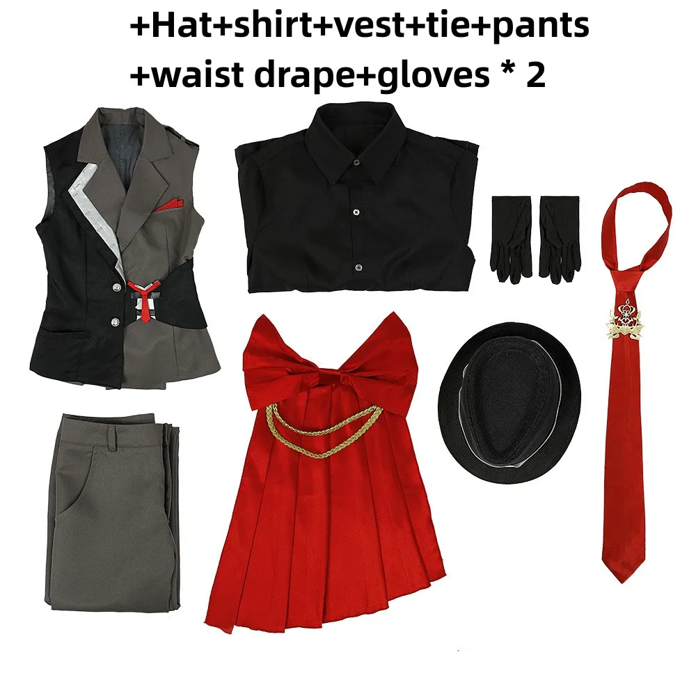 Anime Virtual YouTuber Hayato Kagami Cosplay Costume Wig Uniform Set Adult Male Woman 