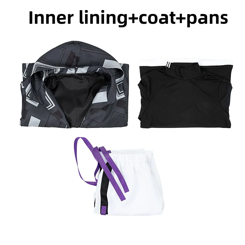 Anime Virtual Youtuber Fuwa Minato Cosplay Costume Wig Daily Uniform Hooded Coat Man Woman Party