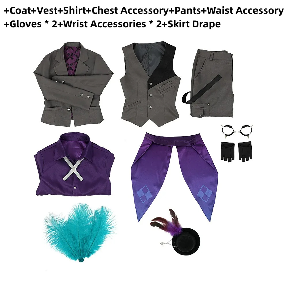 Anime Virtual YouTuber Fuwa Minato Cosplay Costume Uniform Wig Man Woman Halloween Costume