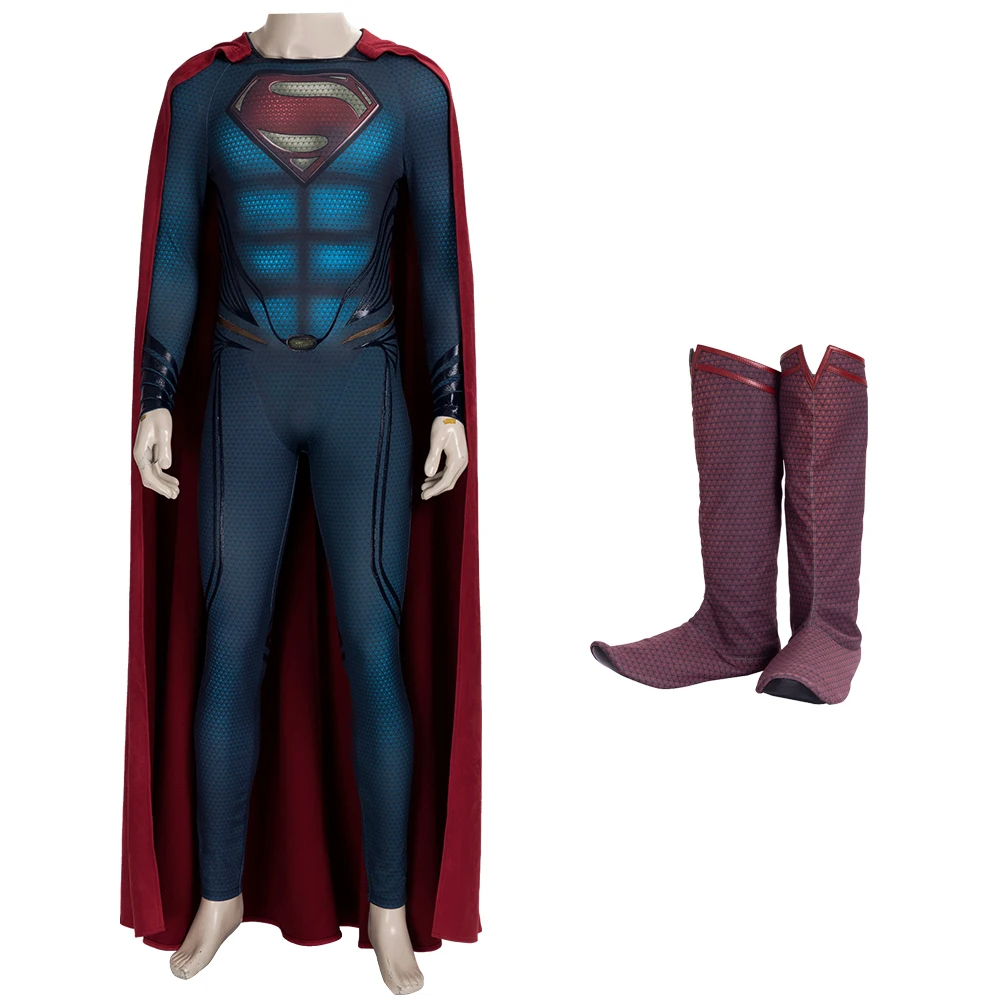 DC Movie-Superman: Man of Steel cosplay jumpsuit with cape