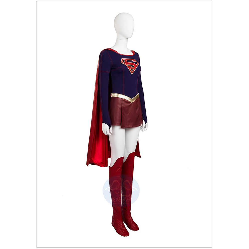 Kara Danvers Supergirl cosplay costume  adult women Halloween costumes leather suit Supergirl sexy jumpsuit  Movie Type-DC