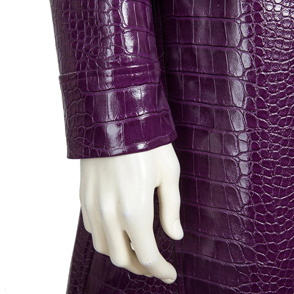 Movie Gotham City The Joker Cosplay Costume Halloween Carnival The Clown Outfit With Purple Jacket Men Suit With Golden Necklace-DC