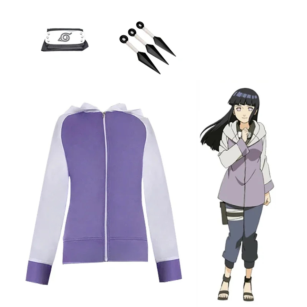 Anime Naruto Cosplay Hyuga Hinata Cosplay Costumes Jacket Pants Wig Halloween Party For Cos