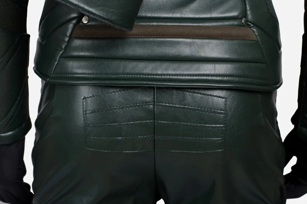 The Arrow Season 5 Green Arrow Cosplay Costume Oliver Quee Outfit Halloween Costumes Men Leather Pantsfantasias adulto masculino DC Movie Type