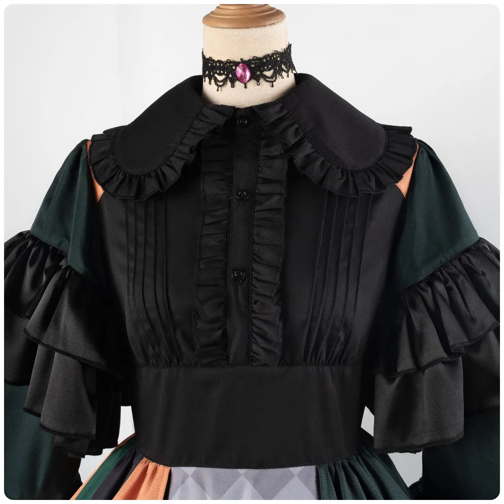 Virtual Youtuber Juufuutei Raden Cosplay Costume Hololive Regloss Wig Black Dress Lolita Woman Not Shoes 