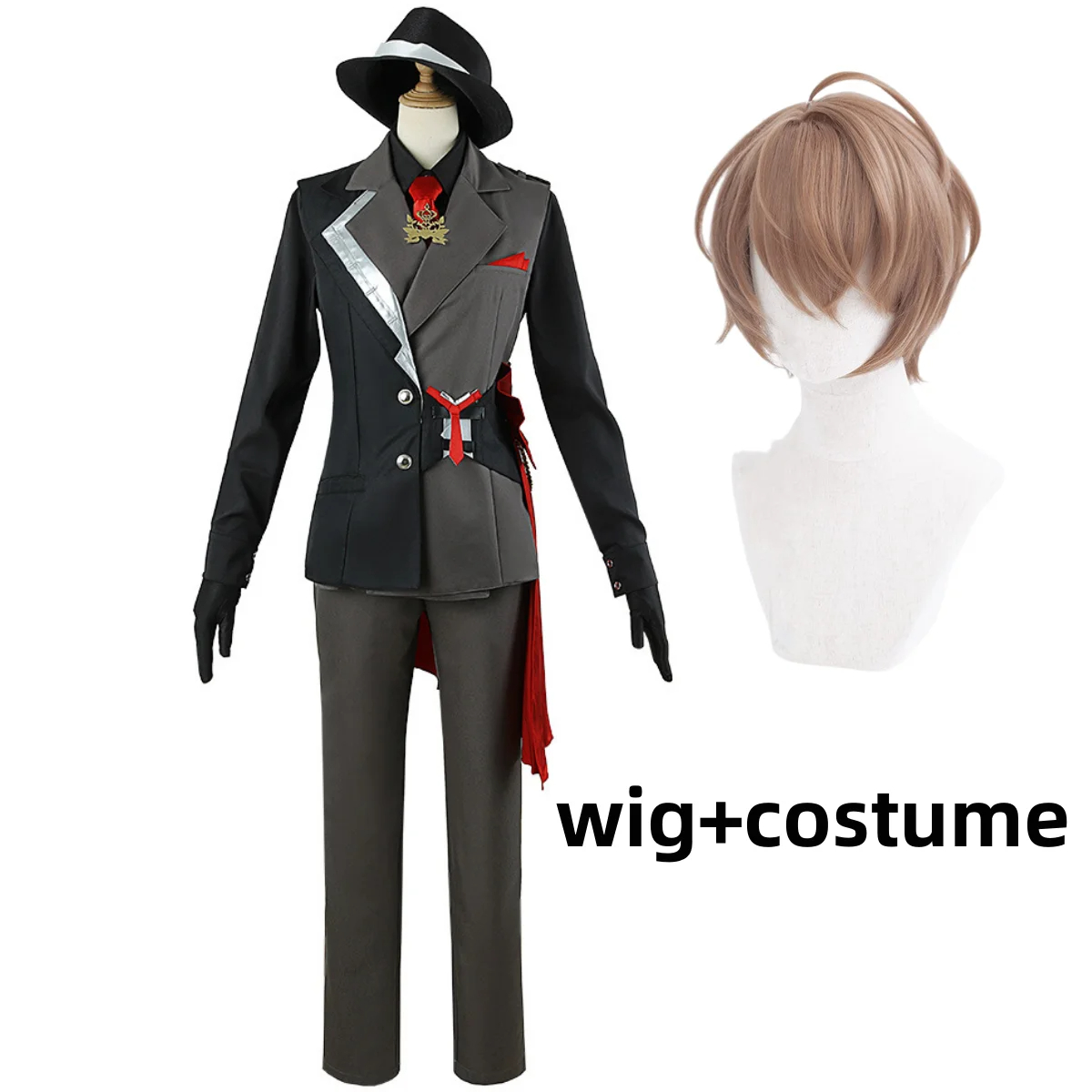Anime Virtual YouTuber Hayato Kagami Cosplay Costume Wig Uniform Set Adult Male Woman 
