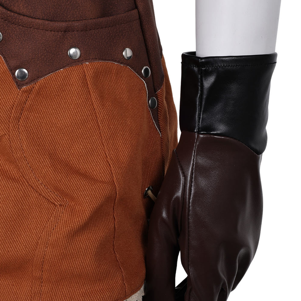 Game Final Fantasy VII Tifa Lockhart Women Brown Suit Cosplay Costume