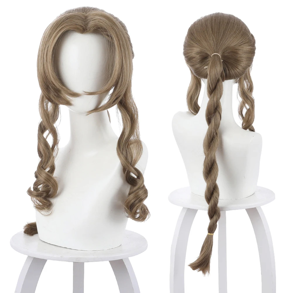 Final Fantasy VII Aerith Gainsborough Cosplay Costume Wig Game Fantasy Women Dress Carnival Clothing