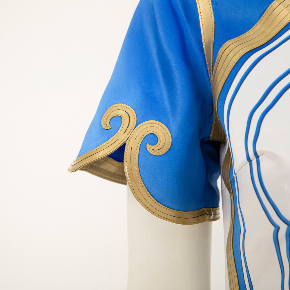 Game Street Fighter ChunLi cheongsam ,Pants ,Head rope, Stud earrings,Shoes,Cosplay Costume 