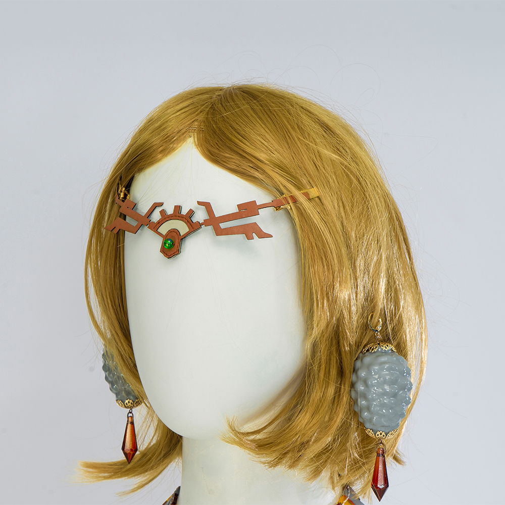 Tears of the Kingdom Cosplay Princess Elf Ears Costume Halloween Masquerade Dress Elegant Set with Accessories