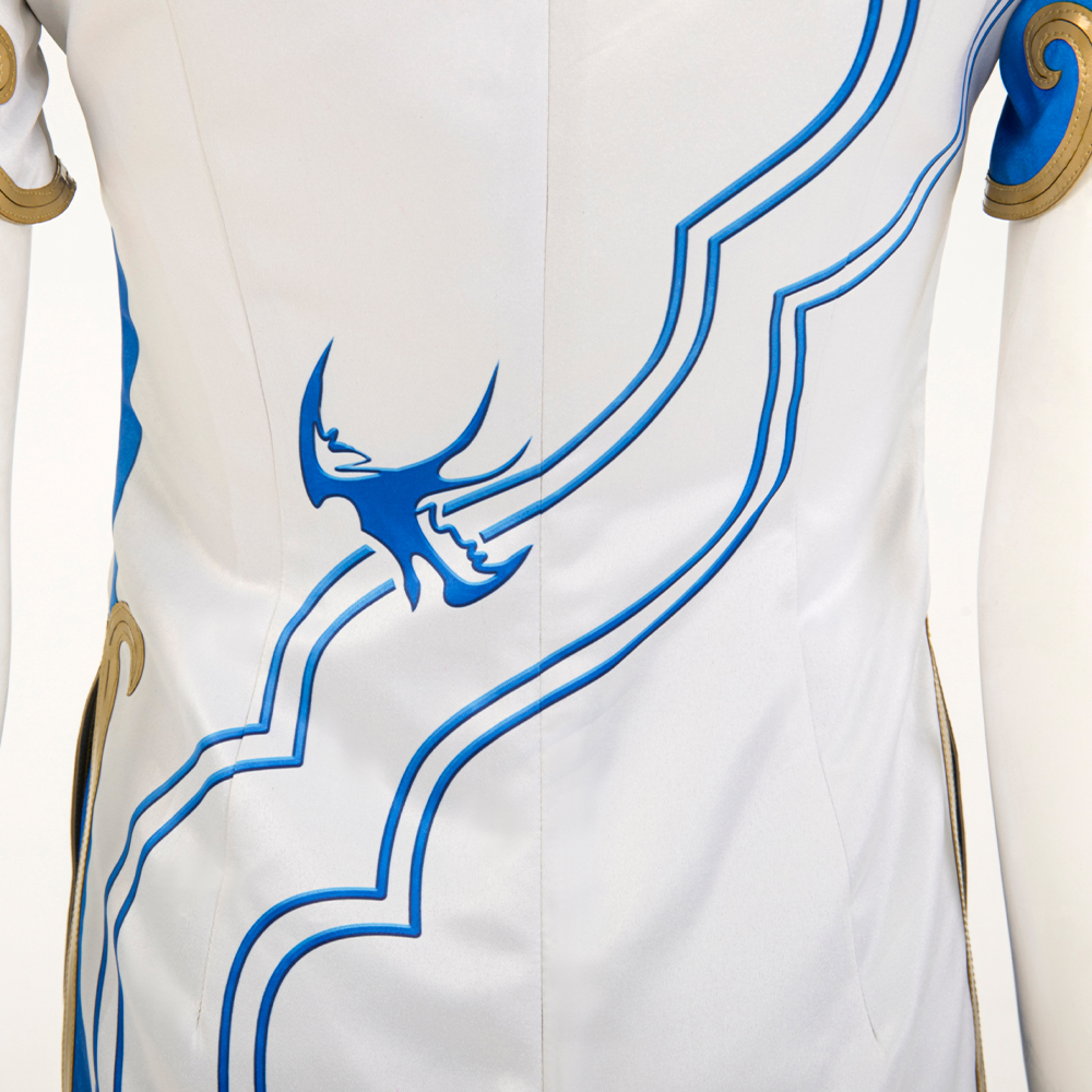 Game Street Fighter ChunLi cheongsam ,Pants ,Head rope, Stud earrings,Shoes,Cosplay Costume 