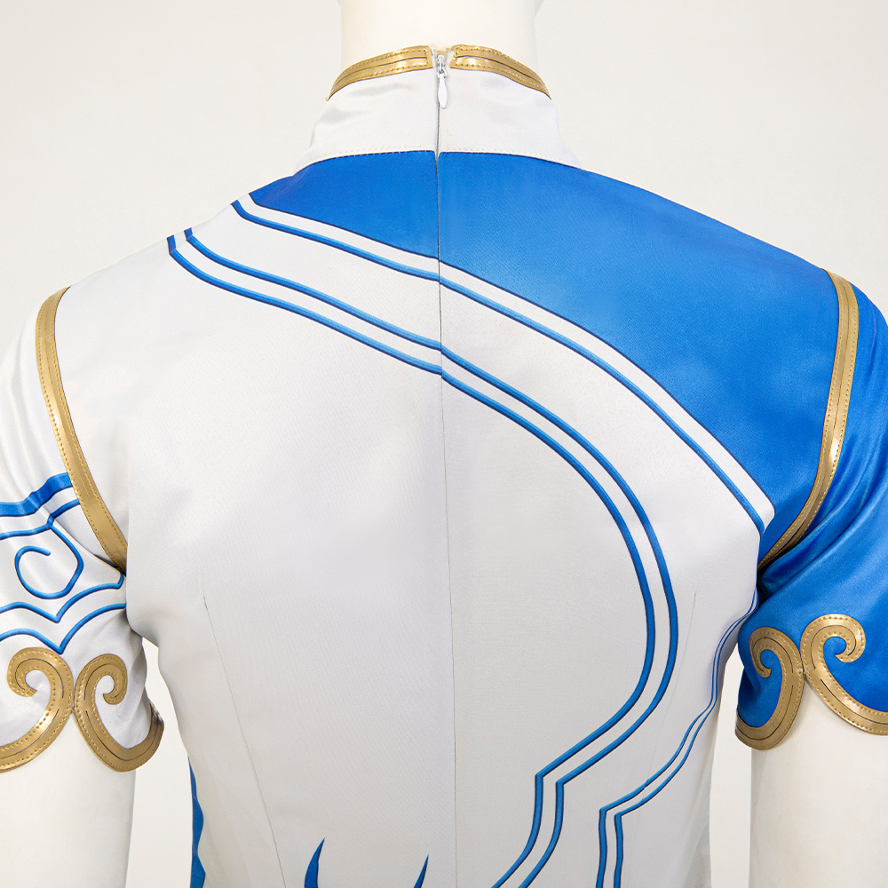 Game Street Fighter ChunLi cheongsam ,Pants ,Head rope, Stud earrings,Shoes,Cosplay Costume 