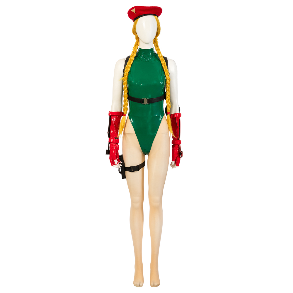 Cammy White Street Fighter Bikini,Gloves ,Strap assembly, Leg pack ,Leg sleeves, Hat ,Bracers,Wig, Suit Cosplay Costume No stockings