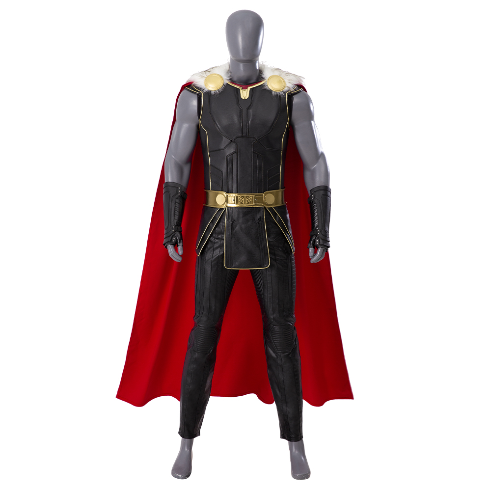 Marvel Movie Thor Love And Thunder Male Thor Odinson Black Battle Suit Halloween Cosplay Costume Full Set M20220487