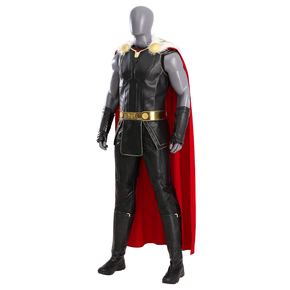Marvel Movie Thor Love And Thunder Male Thor Odinson Black Battle Suit Halloween Cosplay Costume Full Set M20220487