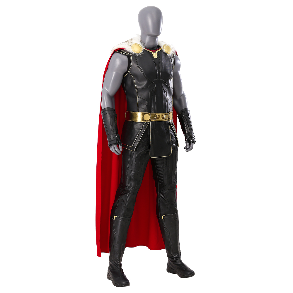 Marvel Movie Thor Love And Thunder Male Thor Odinson Black Battle Suit Halloween Cosplay Costume Full Set M20220487