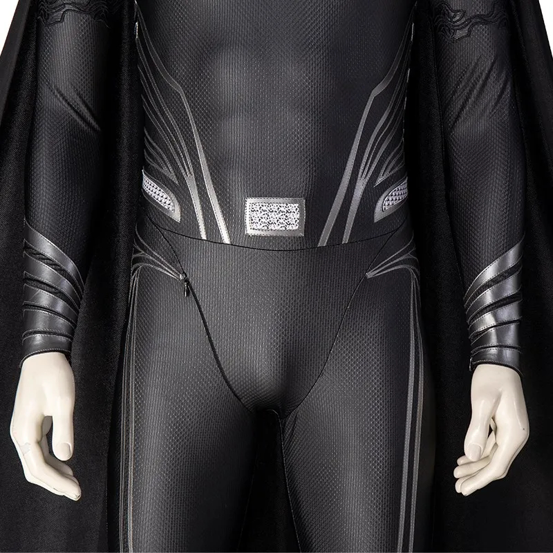 Justice League Superman Clark Kent Black Battle Suit Halloween Cosplay Costume Full Set DC Movie