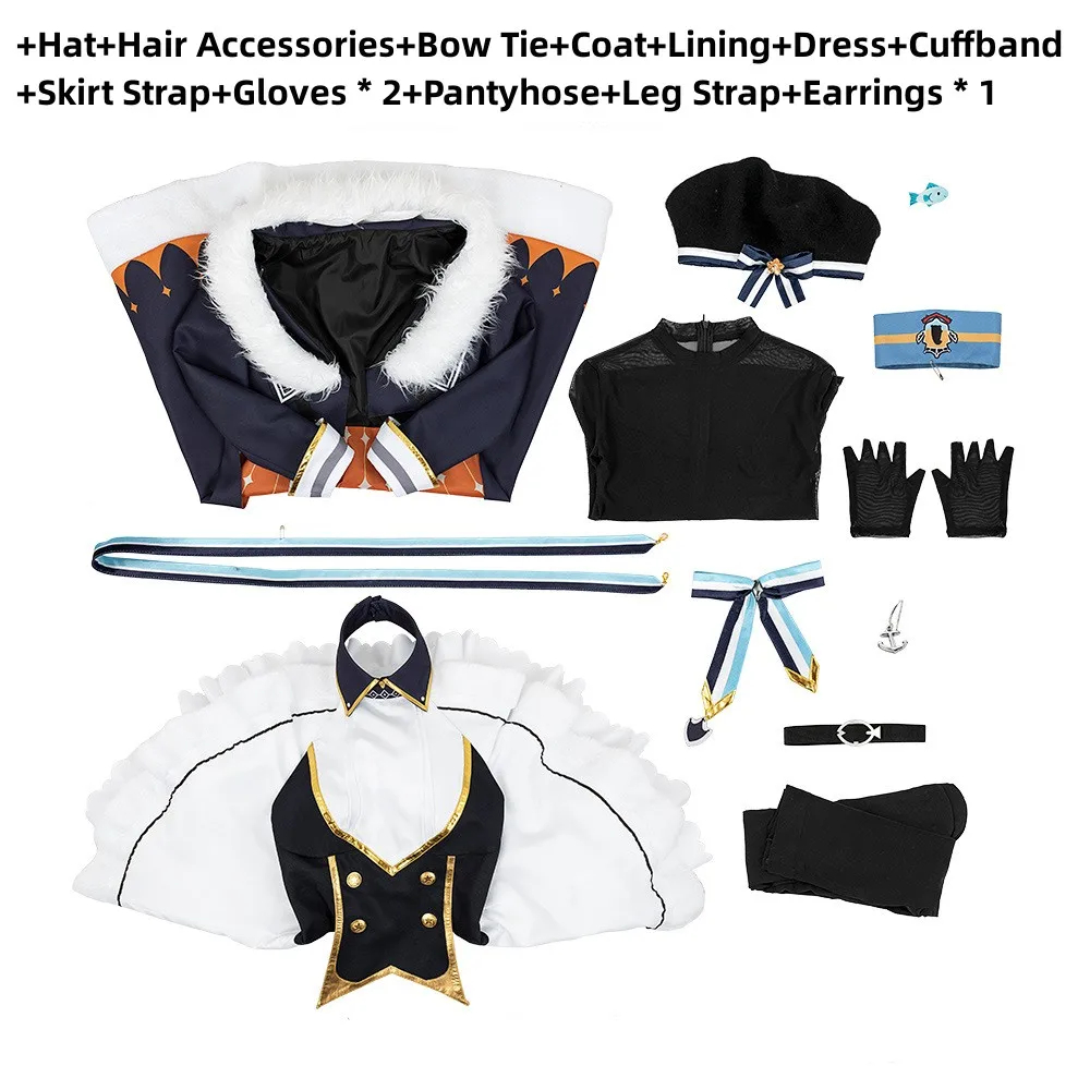 Anime virtual YouTuber Petra Gurin carnival costume wig dress cape woman set for christmas