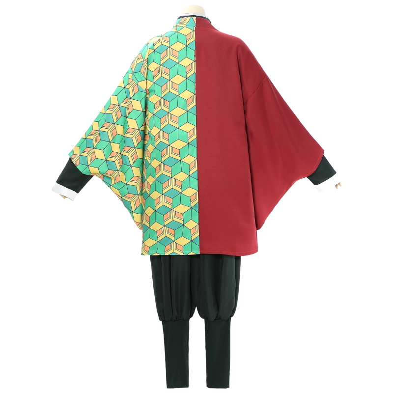 Demon Hunter Japanese Anime Demon Slayer: Kimetsu No Yaiba Kimo Cosplay Costume,Wig