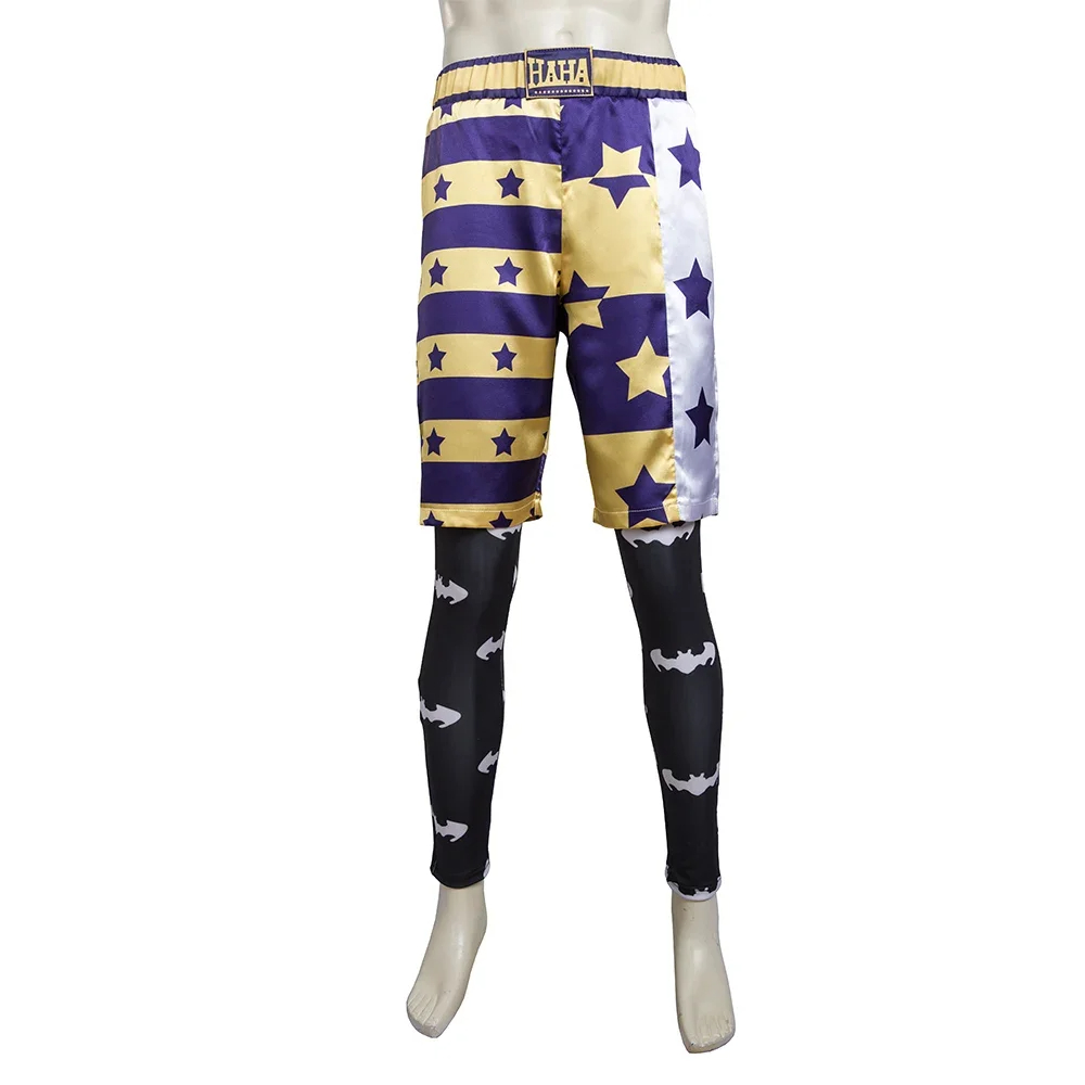 Movie Gotham City The Joker Cosplay Costume Halloween Carnival The Clown Outfit With Purple Jacket Men Suit With Golden Necklace-DC