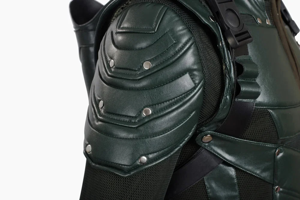 The Arrow Season 5 Green Arrow Cosplay Costume Oliver Quee Outfit Halloween Costumes Men Leather Pantsfantasias adulto masculino DC Movie Type