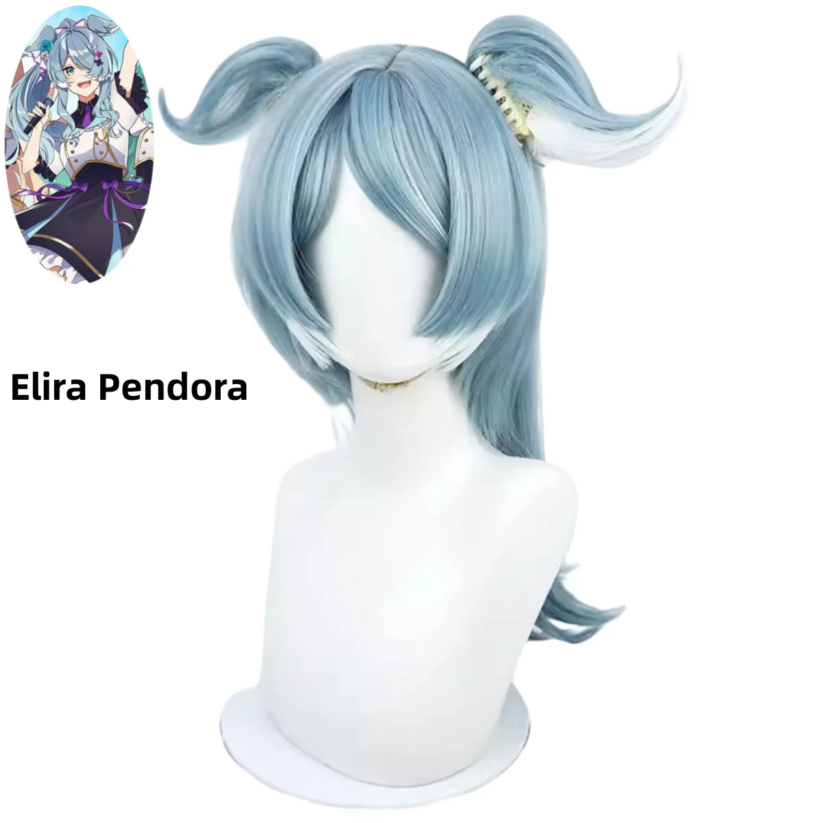 Anime Virtual YouTuber Finana Ryugu Elira Pendora Pomu Rainpuff Cosplay Costume Wig Disguise JK Uniform