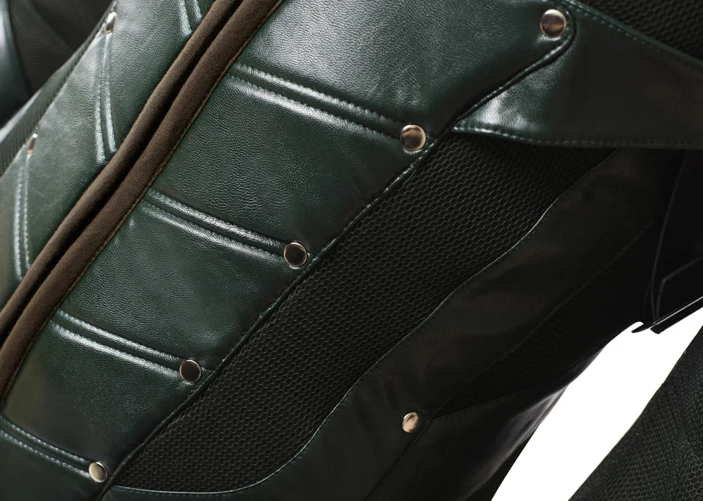 The Arrow Season 5 Green Arrow Cosplay Costume Oliver Quee Outfit Halloween Costumes Men Leather Pantsfantasias adulto masculino DC Movie Type