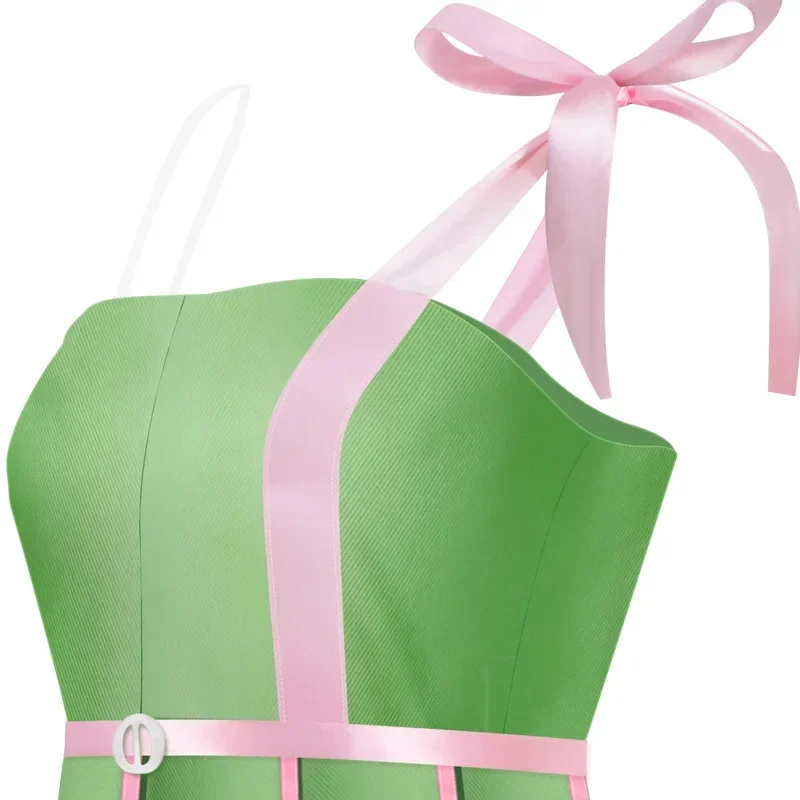 New Movie Barbie Bikini Swimwear Green Dress summer beach party Women Cosplay Costume 
