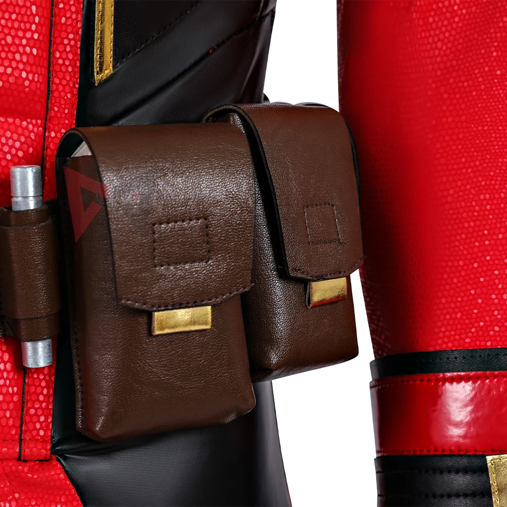 Marvel Movies Wolverineng Cosplay Costume Accessories Red Deadpool Jumpsuit 
