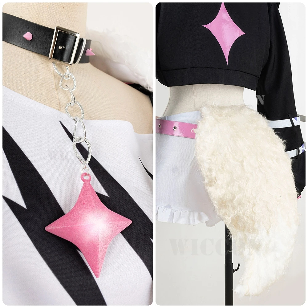 Anime Virtual YouTuber Mococo Abyssgard Cosplay Costume Wig Jacket Complete Woman Sexy Carnival Suit